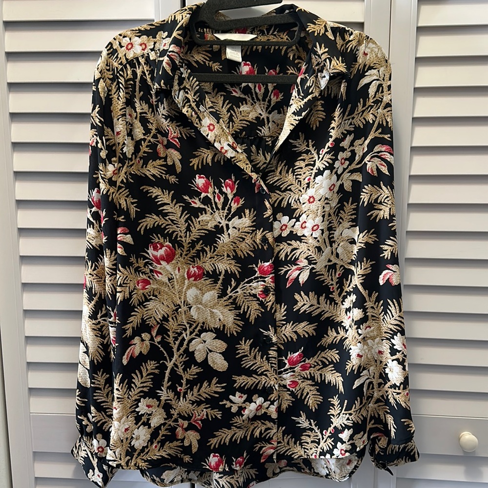 Black base and red/beige flower print by H&M